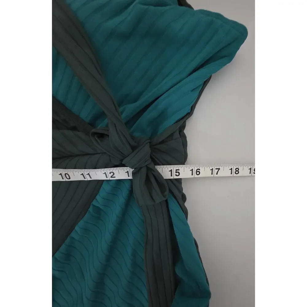 Sundance Emi Wrap Swimsuit Two-Tone Green Teal XXL NWOT